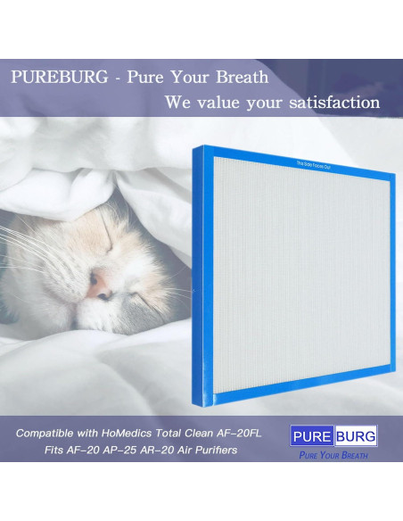 Filtro HEPA Verdadero PUREBURG AF-20FL Compatible HoMedics Filtro HEPA Verdadero PUREBURG AF-20FL Compatible HoMedics