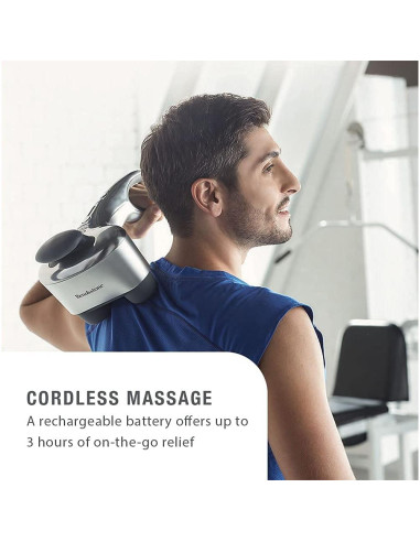 Masajeador Percusivo Inalámbrico Brookstone Max 2 - Alivio Cuello y Espalda