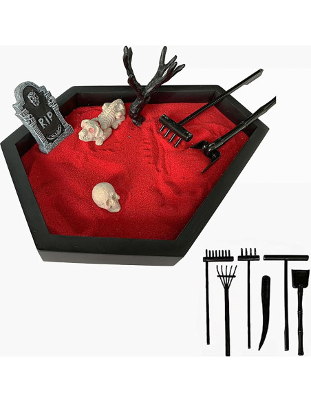 Jardín Zen en Ataúd WSHWXY para Escritorio 22.1x17.8 cm Jardín Zen en Ataúd WSHWXY para Escritorio 22.1x17.8 cm