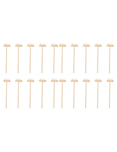 YARNOW 20 Mini Rastrillos de Bambú para Jardín Zen 14 cm