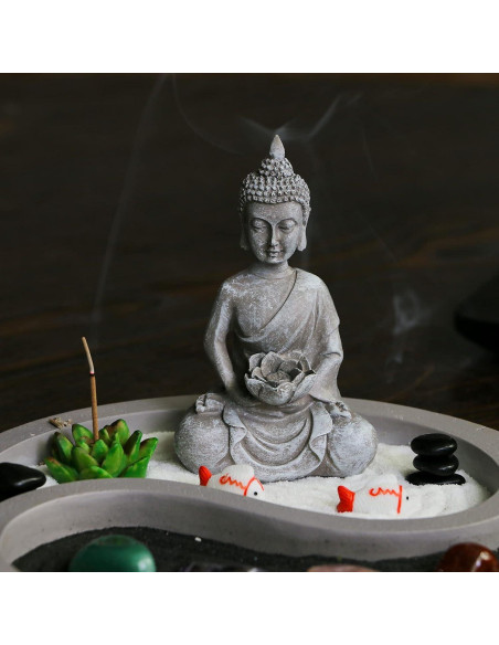 Kit Jardín Zen Mini BangBangDa con Buda y Piedras Sanadoras Kit Jardín Zen Mini BangBangDa con Buda y Piedras Sanadoras