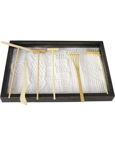 Set de 12 Accesorios Mini Jardín Zen BangBangDa - Rastrillos y Sellos