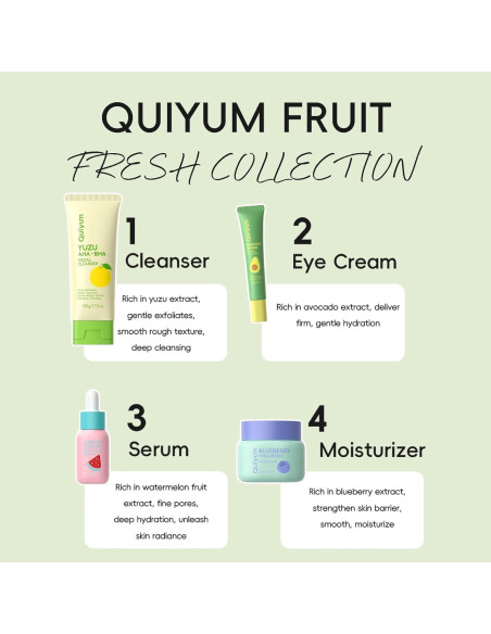 Set de Cuidado de la Piel QUIYUM 4pcs - Limpiador, Suero, Crema Set de Cuidado de la Piel QUIYUM 4pcs - Limpiador, Suero, Crema