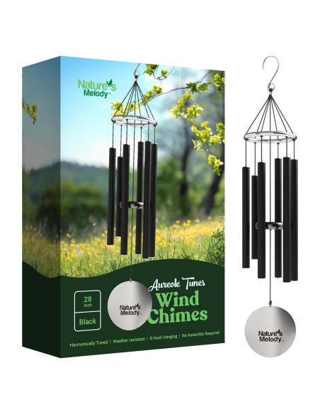 Campana de Viento Melodía de la Naturaleza 71.12 cm Aluminio Negro Campana de Viento Melodía de la Naturaleza 71.12 cm Aluminio Negro