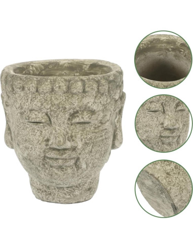 Maceta Buda de Cemento Yardwe 13x12 cm Decorativa Zen