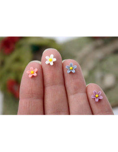 Micro Flores Margarita de Resina Peachcor - 50 Piezas para Jardín de Hadas 2