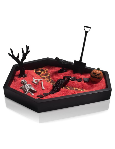 Jardín Zen Ataúd Melonva para Escritorio Halloween 22.86x17.78cm Jardín Zen Ataúd Melonva para Escritorio Halloween 22.86x17.78cm