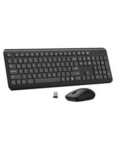 Combo Teclado y Ratón Inalámbricos EDJO Ergonómico Negro
