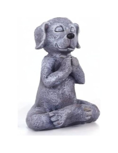 Estatua Perro Zen Meditador Jxueych 12 cm Jardín Hadas