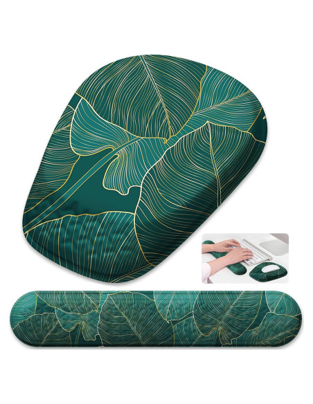Alfombrilla de Ratón Ergonómica Laokiiy con Reposamuñecas Verde Alfombrilla de Ratón Ergonómica Laokiiy con Reposamuñecas Verde