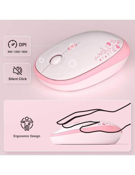 Combo Teclado y Ratón Inalámbrico MOFII Retro Rosa Combo Teclado y Ratón Inalámbrico MOFII Retro Rosa
