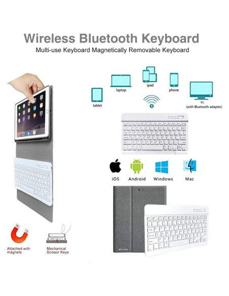 Funda con Teclado Bluetooth aMZCaSE para iPad Pro 9.7" Gris Funda con Teclado Bluetooth aMZCaSE para iPad Pro 9.7" Gris