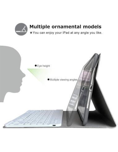 Funda con Teclado Bluetooth aMZCaSE para iPad Pro 9.7" Gris