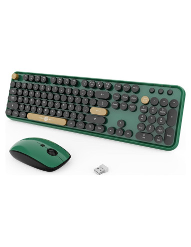 Combo Teclado y Ratón Inalámbrico FOPETT 104 Teclas Coloridas