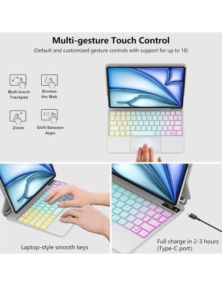 Funda Teclado Mágico D DINGRICH para iPad Air 13" y Pro 12.9" Funda Teclado Mágico D DINGRICH para iPad Air 13" y Pro 12.9"