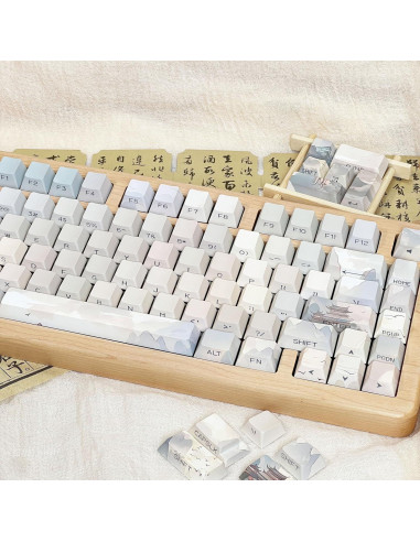 Juego de Teclas PBT Retro Verde Claro 130 Teclas Cherry TIMSEKER
