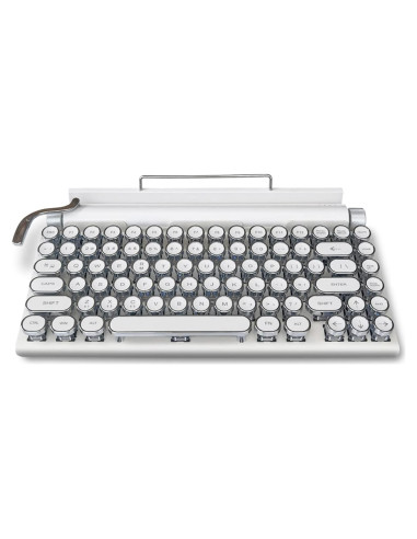 Teclado Mecánico Vintage Acogedor 83 Teclas Bluetooth 5.0 Blanco