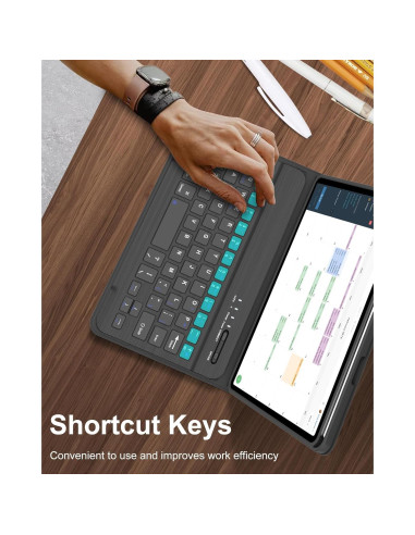 Funda Teclado Bluetooth AMOUOGOEY para iPad Mini 7/6 8.3"
