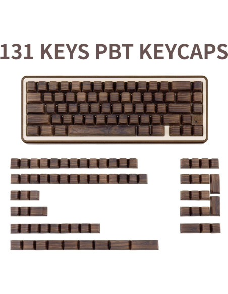 Teclas Personalizadas PBT TIMSEKER 131 Teclas Nogal Cherry Teclas Personalizadas PBT TIMSEKER 131 Teclas Nogal Cherry