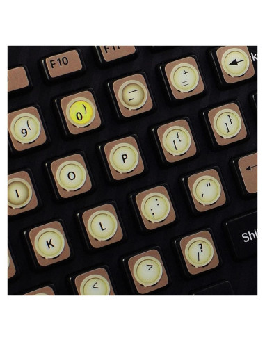 Pegatinas para Teclado Vintage 4Keyboard Inglés US Marrón