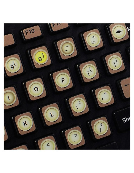 Pegatinas para Teclado Vintage 4Keyboard Inglés US Marrón Pegatinas para Teclado Vintage 4Keyboard Inglés US Marrón