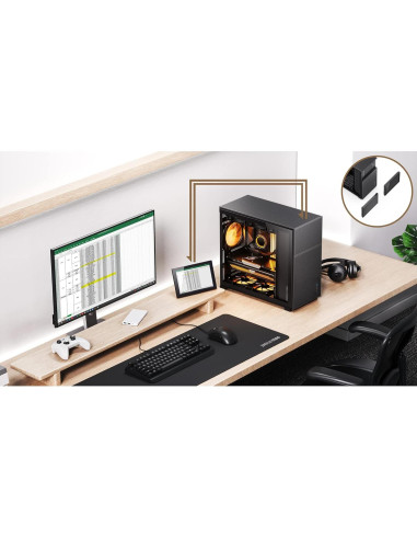 Caja de Computadora JONSBO D41 Malla SC Negra ATX con Pantalla
