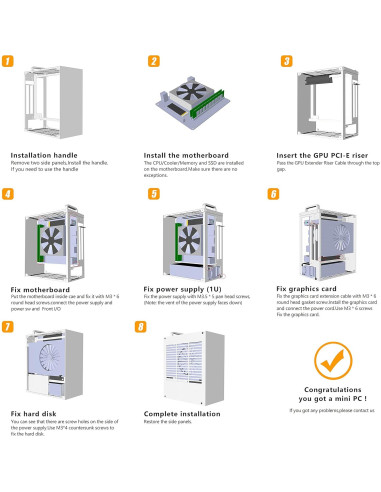 Caja Mini ITX SGPC K39 Acero 1.5mm con USB y Type-C