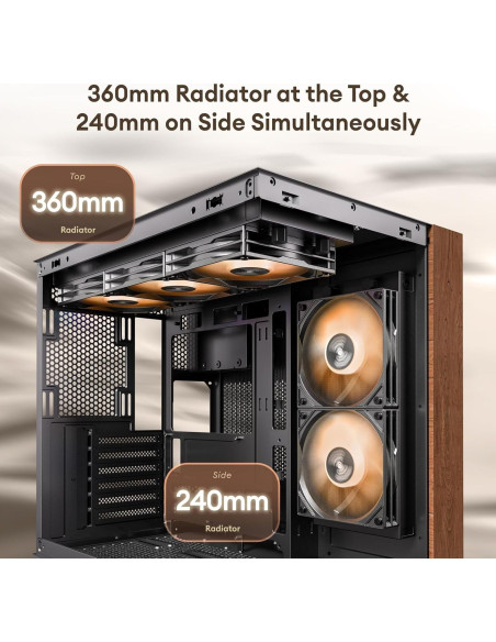 Caja de PC ATX Okinos Mirage 6 de Madera con Ventiladores ARGB Caja de PC ATX Okinos Mirage 6 de Madera con Ventiladores ARGB