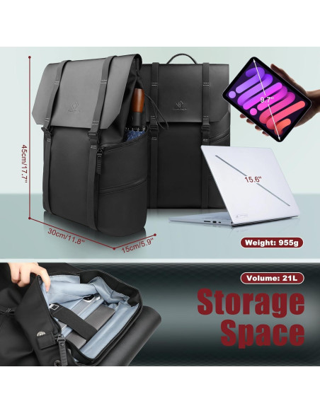 Mochila HK Impermeable para Laptop 15.6" - 18L - Negro Mochila HK Impermeable para Laptop 15.6" - 18L - Negro