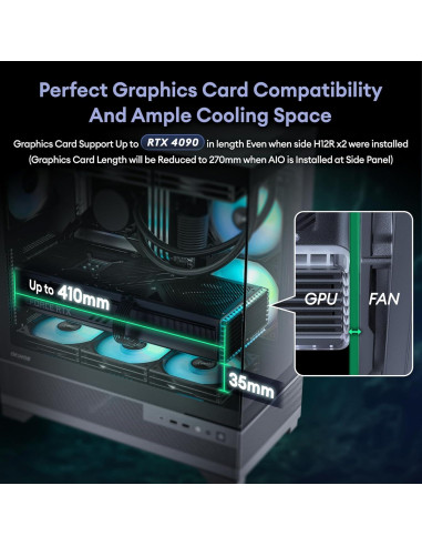 Caja de PC ATX Okinos Aqua 7 Negra con Ventiladores ARGB
