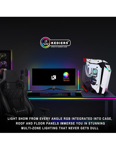 Caja de PC KEDIERS C650 ATX Gaming con Vidrio Templado