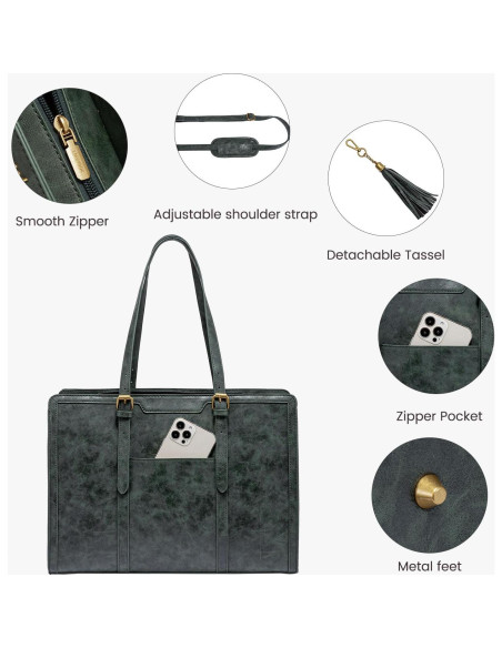 Bolsa para Portátil LOVEVOOK Verde Grabado 17.3" Mujer Bolsa para Portátil LOVEVOOK Verde Grabado 17.3" Mujer