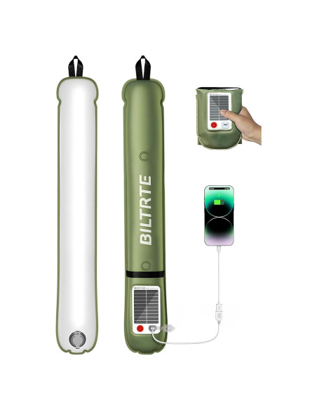Lámpara Inflable Solar BILTRTE S60, 3 Modos, IP66, 2000mAh Lámpara Inflable Solar BILTRTE S60, 3 Modos, IP66, 2000mAh