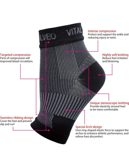 Mangas de Compresión Vital Silver XL para Fascitis Plantar Mangas de Compresión Vital Silver XL para Fascitis Plantar