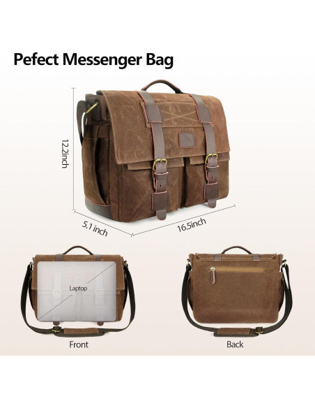 Bolsa Mensajera Densata para Laptop 15.6" Marrón Vintage Bolsa Mensajera Densata para Laptop 15.6" Marrón Vintage