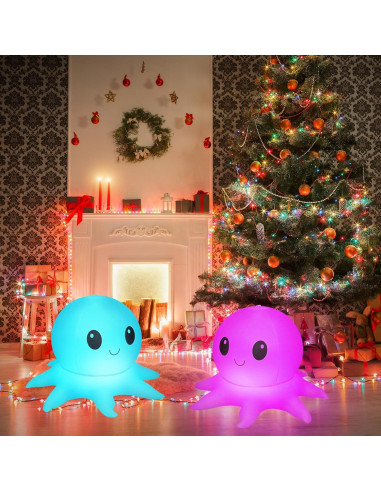 Luces Flotantes Solares Qoolife Pulpo 2 Paquete Multicolor