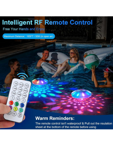 Luces de piscina flotantes TEPENAR recargables IP68 13cm