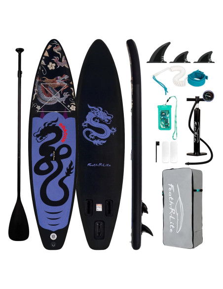Tabla de Paddle Inflable FunWater 3.2m Dragón Negro para Todos Tabla de Paddle Inflable FunWater 3.2m Dragón Negro para Todos