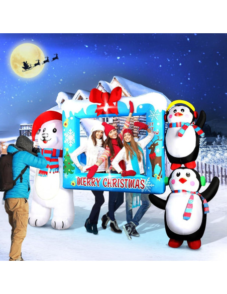 Decoración Inflable de Navidad Kalolary Oso y Pingüino 1.83m Decoración Inflable de Navidad Kalolary Oso y Pingüino 1.83m