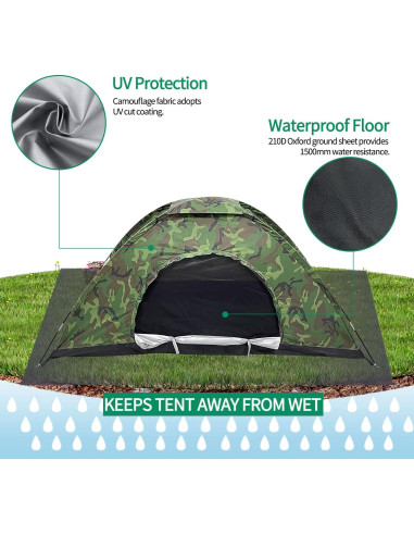Tienda de Camping Sutekus Individual Camuflaje 1 Persona 210D