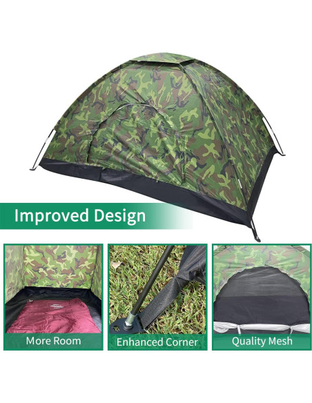 Tienda de Camping Sutekus Individual Camuflaje 1 Persona 210D Tienda de Camping Sutekus Individual Camuflaje 1 Persona 210D