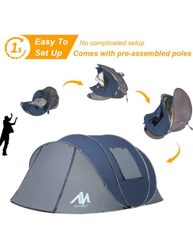 Carpa Pop Up AYAMAYA para 6 Personas Impermeable Doble Capa