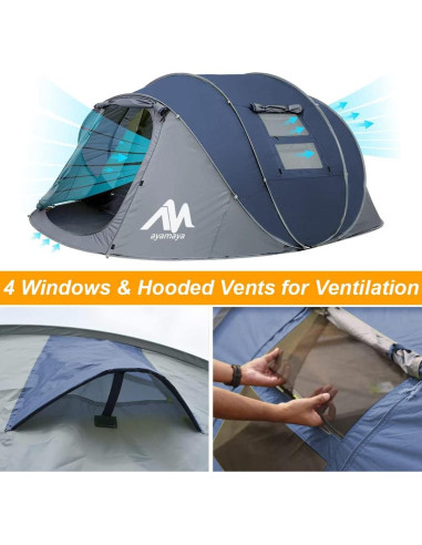 Carpa Pop Up AYAMAYA para 6 Personas Impermeable Doble Capa