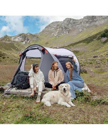 Tienda Pop-Up Unp para 3 Personas con Vestíbulo - Gris