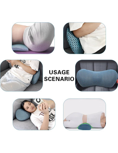 Cojín Lumbar Ergonómico NJXMDR de Espuma Viscoelástica Azul