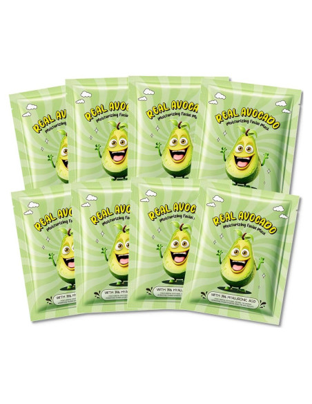 Paquete de 8 mascarillas faciales de aguacate CAKAILA - Hidratantes Paquete de 8 mascarillas faciales de aguacate CAKAILA - Hidratantes