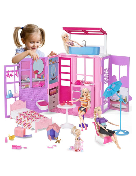 Casa de Muñecas BETTINA Plegable 2 Pisos 37 Accesorios Casa de Muñecas BETTINA Plegable 2 Pisos 37 Accesorios