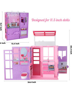 Casa de Muñecas BETTINA Plegable 2 Pisos 37 Accesorios 2