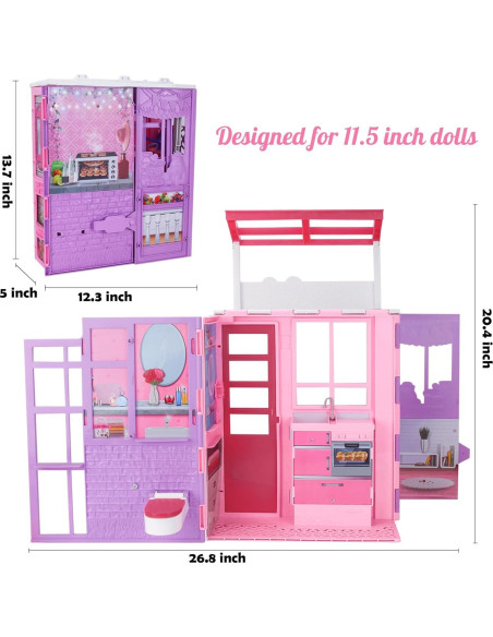 Casa de Muñecas BETTINA Plegable 2 Pisos 37 Accesorios Casa de Muñecas BETTINA Plegable 2 Pisos 37 Accesorios