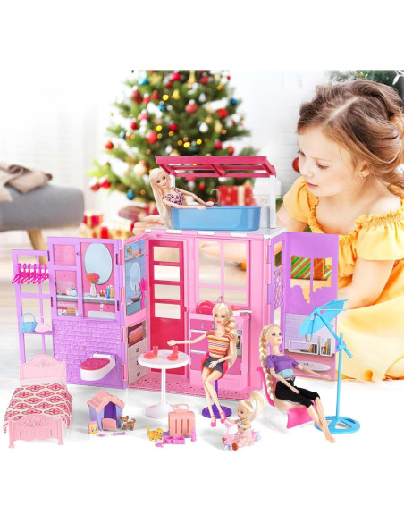 Casa de Muñecas BETTINA Plegable 2 Pisos 37 Accesorios Casa de Muñecas BETTINA Plegable 2 Pisos 37 Accesorios